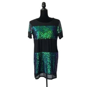 Boohoo Sequin Panel Mini Dress, size US 8